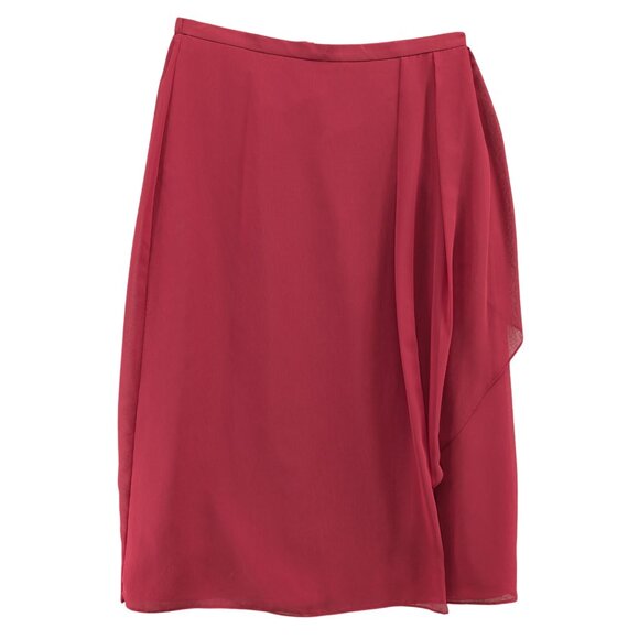 Alfred Angelo Chiffon 2 Pc Formal Outfit Red Evening Overlay Top Skirt Size 2X - Picture 6 of 14